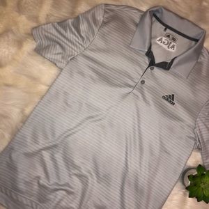 Adidas | AJGA Men's Grey Stripe Golf Shirt Small